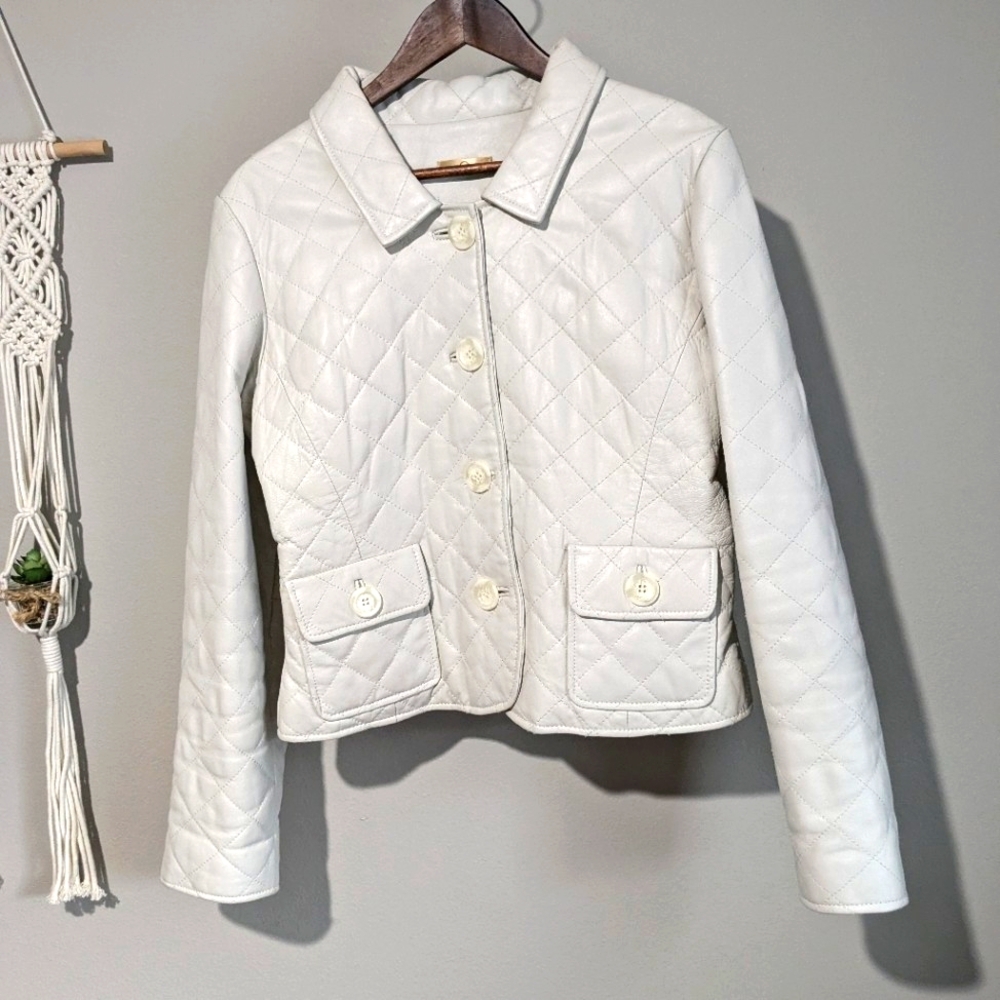 Wilsons Leather White Quilted Jacket